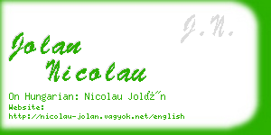 jolan nicolau business card